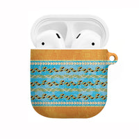 Hawaii Humuhumu Fish Maile Pikake Lei AirPods Case Tribal Tapa Orange Version