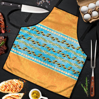 Hawaii Humuhumu Fish Maile Pikake Lei Apron Tribal Tapa Orange Version