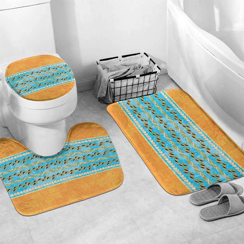 Hawaii Humuhumu Fish Maile Pikake Lei Bathroom Set Tribal Tapa Orange Version