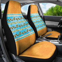 Hawaii Humuhumu Fish Maile Pikake Lei Car Seat Cover Tribal Tapa Orange Version