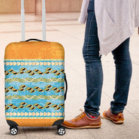 Hawaii Humuhumu Fish Maile Pikake Lei Luggage Cover Tribal Tapa Orange Version