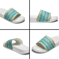 Hawaii Humuhumu Fish Maile Pikake Lei Slide Sandals Tribal Tapa Orange Version