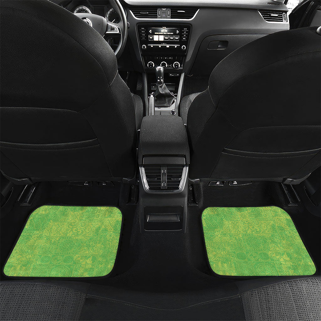 Hawaii Humuhumu Fish Maile Pikake Lei Car Mats Tribal Tapa Green Version