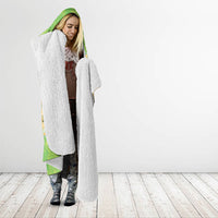 Hawaii Humuhumu Fish Maile Pikake Lei Hooded Blanket Tribal Tapa Green Version