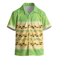 Hawaii Humuhumu Fish Maile Pikake Lei Kid Hawaiian Shirt Tribal Tapa Green Version