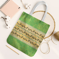 Hawaii Humuhumu Fish Maile Pikake Lei Tote Bag Tribal Tapa Green Version