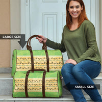 Hawaii Humuhumu Fish Maile Pikake Lei Travel Bag Tribal Tapa Green Version