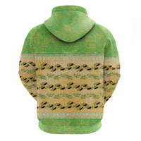 Hawaii Humuhumu Fish Maile Pikake Lei Zip Hoodie Tribal Tapa Green Version