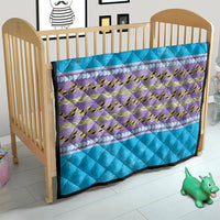 Hawaii Humuhumu Fish Maile Pikake Lei Quilt Tribal Tapa Blue Version