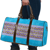 Hawaii Humuhumu Fish Maile Pikake Lei Travel Bag Tribal Tapa Blue Version