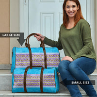 Hawaii Humuhumu Fish Maile Pikake Lei Travel Bag Tribal Tapa Blue Version