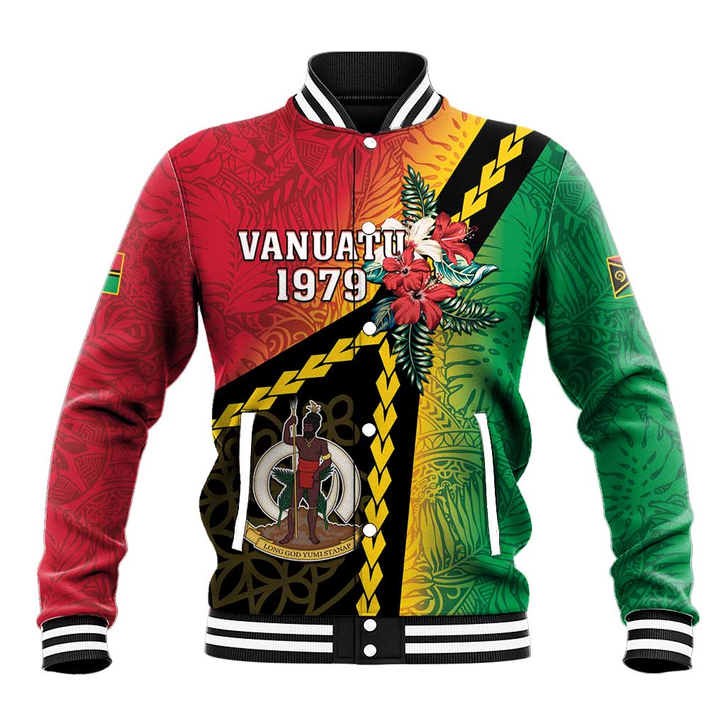 Happy Vanuatu Constitution Day Baseball Jacket Flag Style With Sand Drawing Pattern LT05 Unisex Red - Polynesian Pride