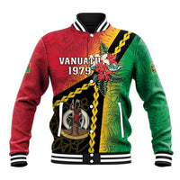 Happy Vanuatu Constitution Day Baseball Jacket Flag Style With Sand Drawing Pattern LT05 Unisex Red - Polynesian Pride