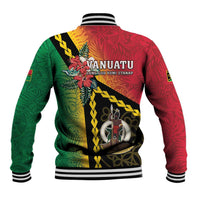 Happy Vanuatu Constitution Day Baseball Jacket Flag Style With Sand Drawing Pattern LT05 - Polynesian Pride