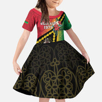 Happy Vanuatu Constitution Day Family Matching Summer Maxi Dress and Hawaiian Shirt Flag Style With Sand Drawing Pattern LT05 Daughter's Dress Red - Polynesian Pride