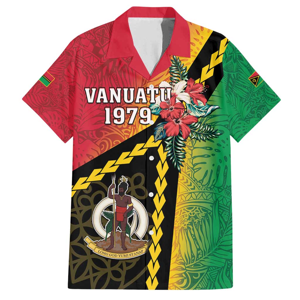 Happy Vanuatu Constitution Day Family Matching Summer Maxi Dress and Hawaiian Shirt Flag Style With Sand Drawing Pattern LT05 Dad's Shirt - Short Sleeve Red - Polynesian Pride