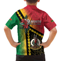 Happy Vanuatu Constitution Day Family Matching Tank Maxi Dress and Hawaiian Shirt Flag Style With Sand Drawing Pattern LT05 - Polynesian Pride