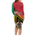 Happy Vanuatu Constitution Day Long Sleeve Bodycon Dress Flag Style With Sand Drawing Pattern