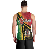 Happy Vanuatu Constitution Day Men Tank Top Flag Style With Sand Drawing Pattern LT05 - Polynesian Pride