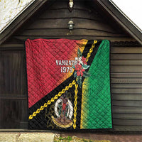Happy Vanuatu Constitution Day Quilt Flag Style With Sand Drawing Pattern LT05 - Polynesian Pride