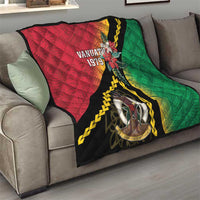 Happy Vanuatu Constitution Day Quilt Flag Style With Sand Drawing Pattern LT05 - Polynesian Pride