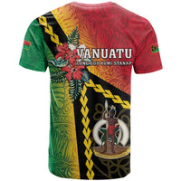 Happy Vanuatu Constitution Day T Shirt Flag Style With Sand Drawing Pattern LT05 - Polynesian Pride