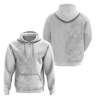 Tokelau White Sunday Hoodie Elegant Hibiscus Polynesian Tribal Pattern LT05 - Polynesian Pride