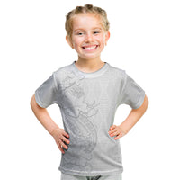 Tokelau White Sunday Kid T Shirt Elegant Hibiscus Polynesian Tribal Pattern LT05 White - Polynesian Pride