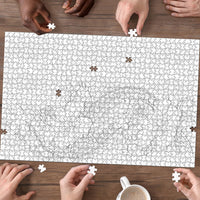 Tokelau White Sunday Puzzle Elegant Hibiscus Polynesian Tribal Pattern LT05 - Polynesian Pride