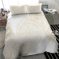 Tonga White Sunday Bedding Set Lotu Tamaiti Tongan Kupesi Pattern LT05 - Polynesian Pride