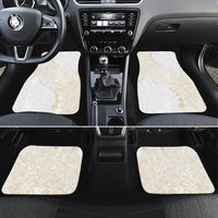 Tonga White Sunday Car Mats Lotu Tamaiti Tongan Kupesi Pattern LT05 Set 4pcs Beige - Polynesian Pride