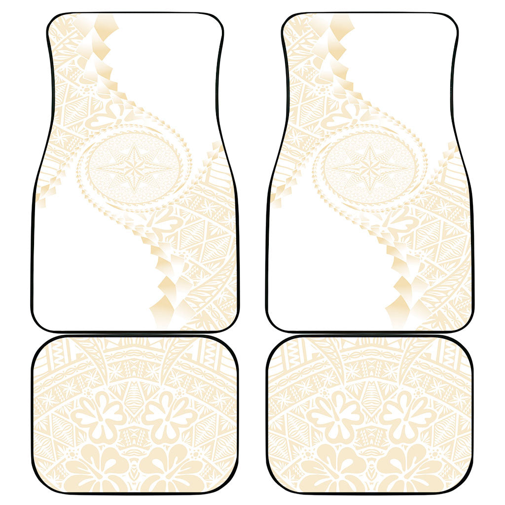 Tonga White Sunday Car Mats Lotu Tamaiti Tongan Kupesi Pattern LT05 - Polynesian Pride
