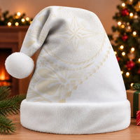 Tonga White Sunday Christmas Santa Hat Lotu Tamaiti Tongan Kupesi Pattern LT05 Without Fur Beige - Polynesian Pride