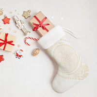 Tonga White Sunday Christmas Stocking Lotu Tamaiti Tongan Kupesi Pattern LT05 - Polynesian Pride