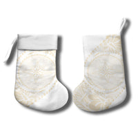 Tonga White Sunday Christmas Stocking Lotu Tamaiti Tongan Kupesi Pattern LT05 - Polynesian Pride