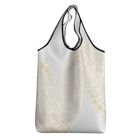 Tonga White Sunday Grocery Bag Lotu Tamaiti Tongan Kupesi Pattern LT05 - Polynesian Pride