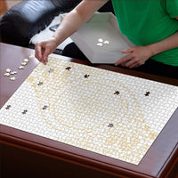 Tonga White Sunday Puzzle Lotu Tamaiti Tongan Kupesi Pattern LT05 - Polynesian Pride