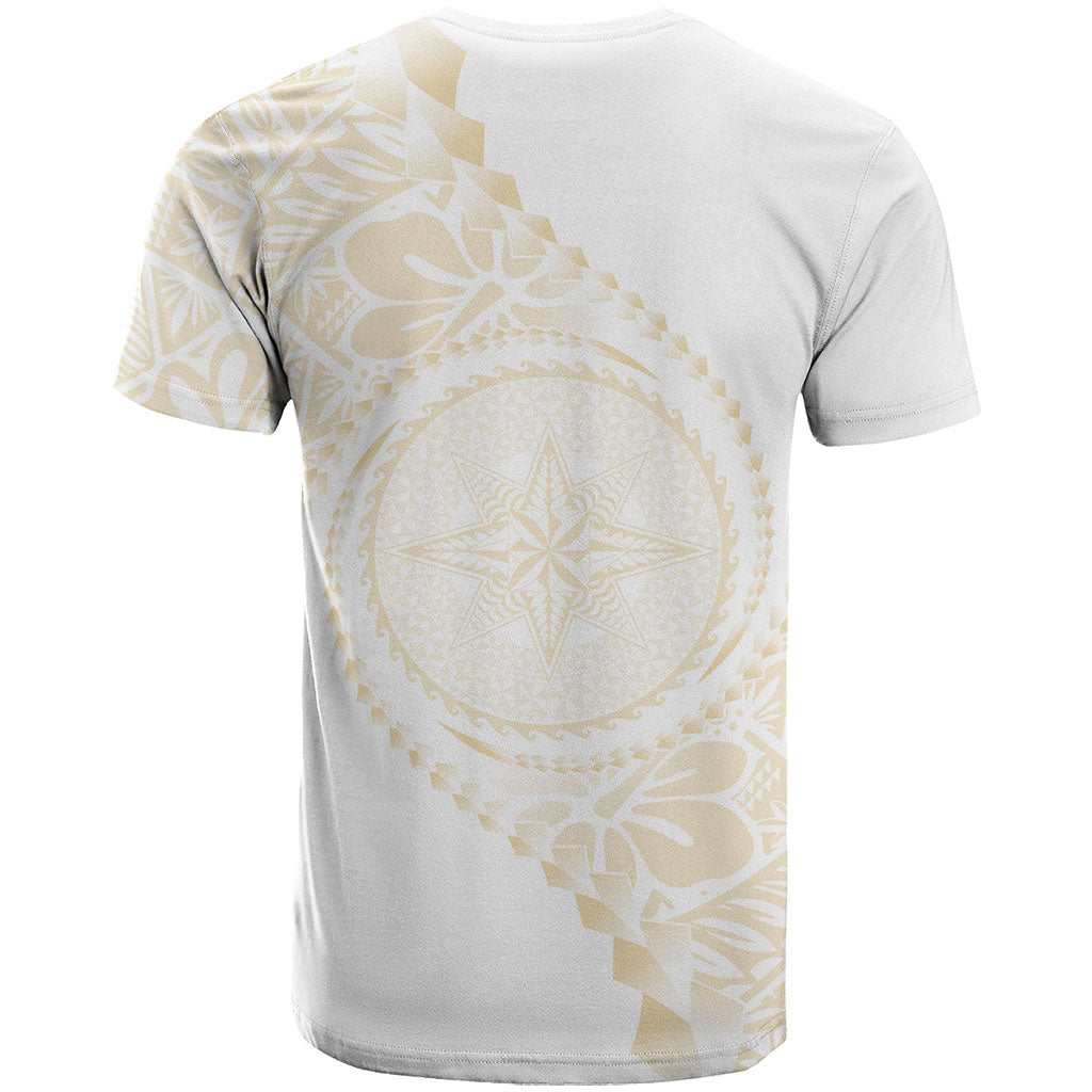 Tonga White Sunday T Shirt Lotu Tamaiti Tongan Kupesi Pattern