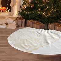 Tonga White Sunday Tree Skirt Lotu Tamaiti Tongan Kupesi Pattern