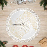 Tonga White Sunday Tree Skirt Lotu Tamaiti Tongan Kupesi Pattern