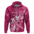 Breast Cancer Awareness Hoodie Ribbon Polynesian Pattern Pink Version LT05 Zip Hoodie Pink - Polynesian Pride