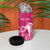 Personalized Breast Cancer Awareness 4 in 1 Can Cooler Tumbler Ribbon Polynesian Pattern Pink Version