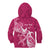Personalized Breast Cancer Awareness Kid Hoodie Ribbon Polynesian Pattern Pink Version LT05 - Polynesian Pride