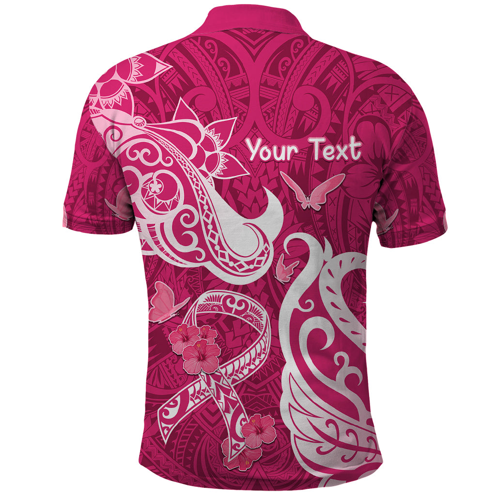 Personalized Breast Cancer Awareness Polo Shirt Ribbon Polynesian Pattern Pink Version LT05 - Polynesian Pride