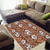 Hawaii Vintage Brown Hibiscus Tapa Pattern Area Rug