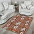 Hawaii Vintage Brown Hibiscus Tapa Pattern Area Rug