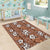 Hawaii Vintage Brown Hibiscus Tapa Pattern Area Rug