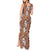 Hawaii Vintage Brown Hibiscus Tapa Pattern Tank Maxi Dress