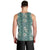 Hawaii Vintage Green Hibiscus Tapa Pattern Men Tank Top