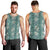 Hawaii Vintage Green Hibiscus Tapa Pattern Men Tank Top